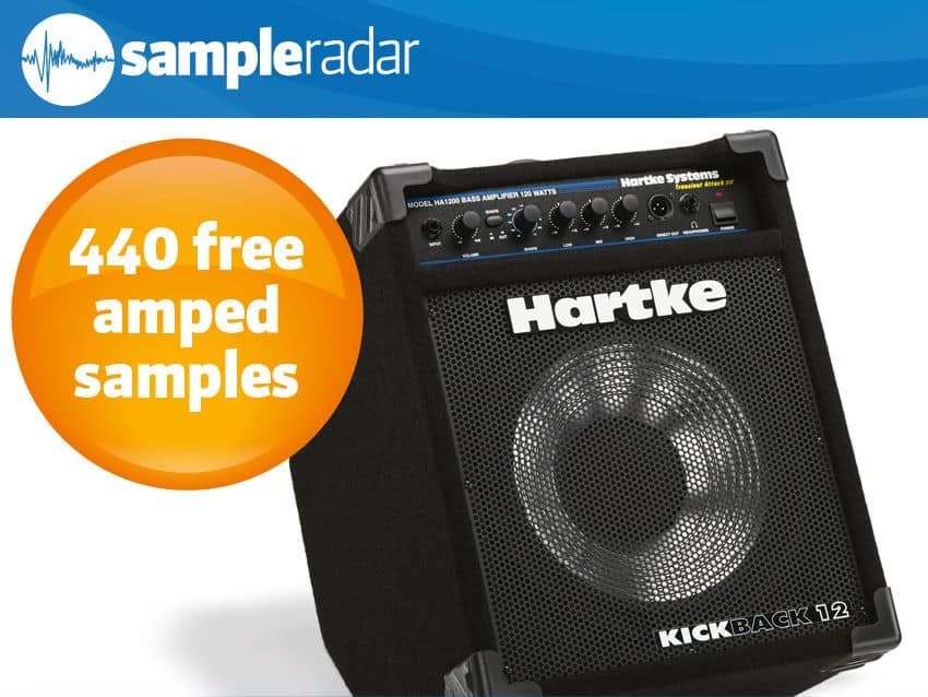 An amped guitar amp featuring 440 free samples.