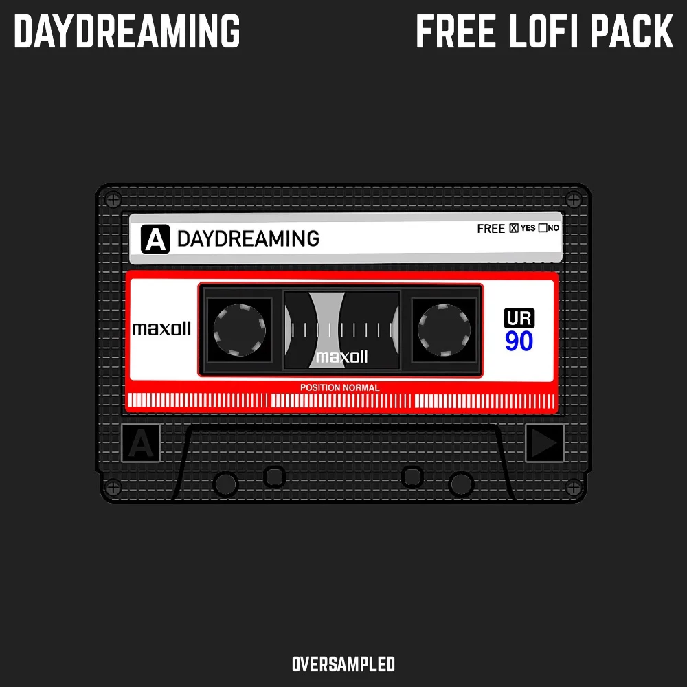 Cover Artwork for the free lofi sample pack Daydreaming An Ultimate Lo Fi Starterkit by Oversampled