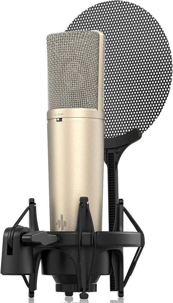 Donner DC-87 XLR Condenser Microphone, 25.4mm Large Diaphragm Studio Microphone, 3 Polar Patterns Recording Mic for Streaming, Podcasting, Broadcast, Vocals, Instrument, Classic Design