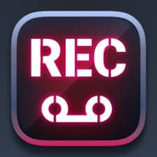 A black and pink Multitrack Recorder icon with the word 'record' on it.