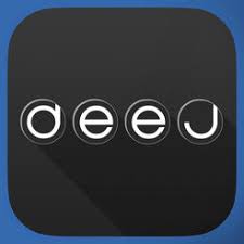 A blue app icon with the word 'jeed' that resembles a DJ turntable.
