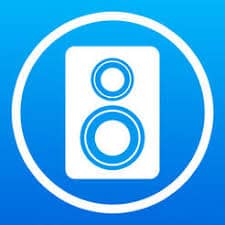 The multi-track song recorder with a speaker icon on a blue background.