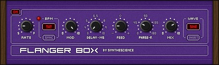 Audio effects - screenshot of Flanger Box.