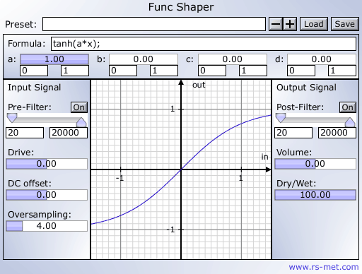 A screen shot of the Func Shaper software.