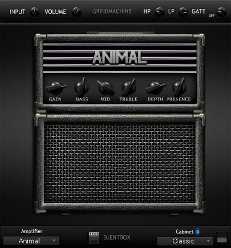 The animal amp is shown on the screen of a computer with the GrindMachine.