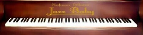 An image of a piano with the words "Jazz Baby" displayed prominently.