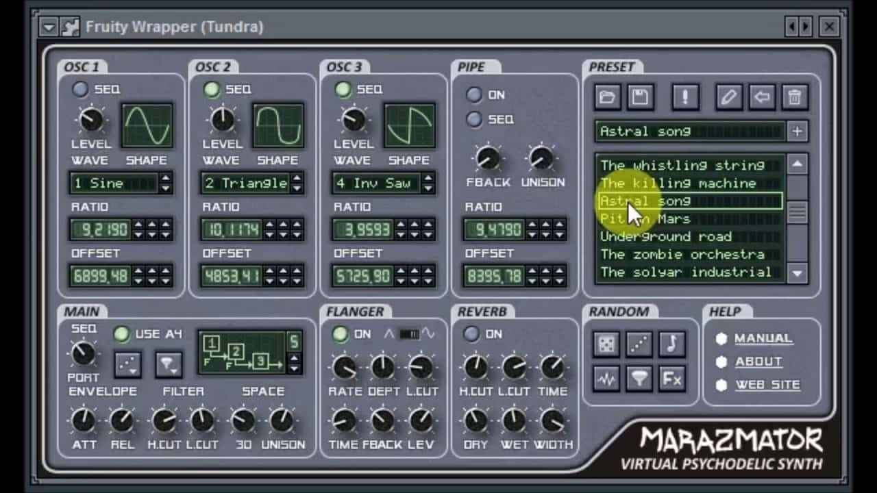 A screenshot of a computer using Marazmator software.