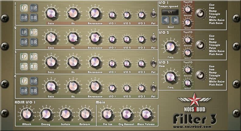 Filter 3 is a Noisebud synthesizer.