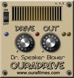 A speaker blower with the words Ouradrive out.