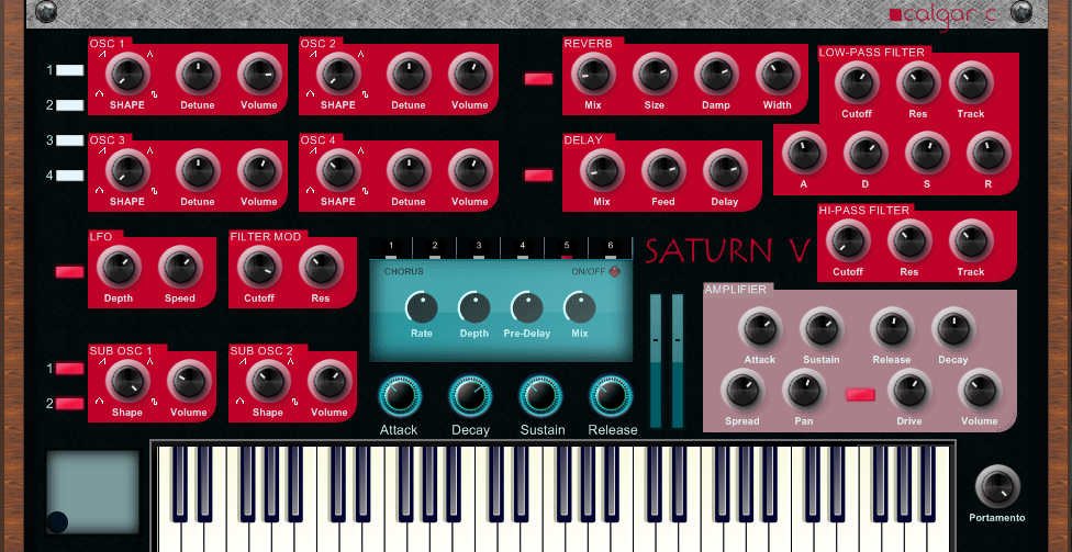 Nautilus synthesizer - screenshot thumbnail featuring Saturn.