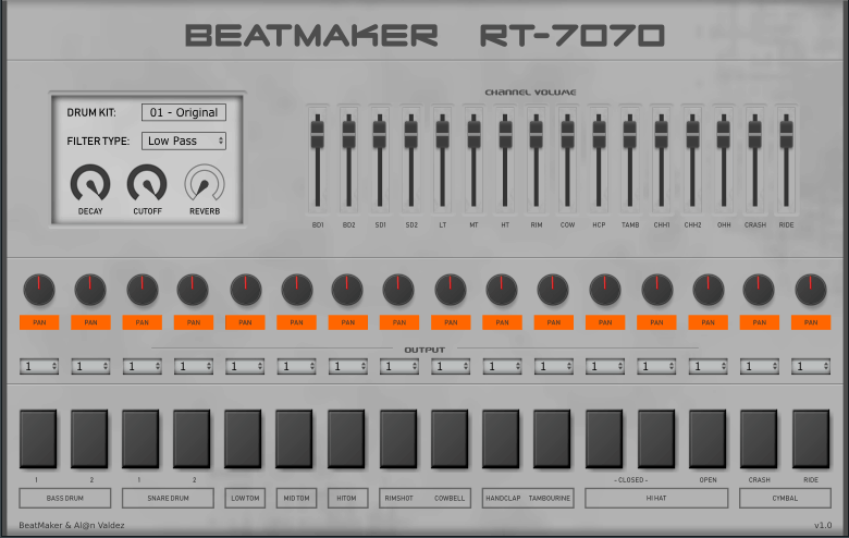 SEO-optimized beatmaker RT-7070 for creating unique beats effortlessly.