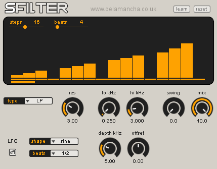 A screenshot of the sfilter interface.