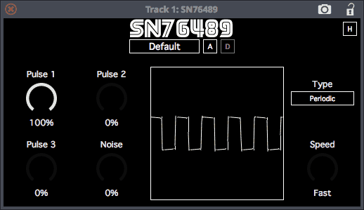 A screenshot of the SN76489.