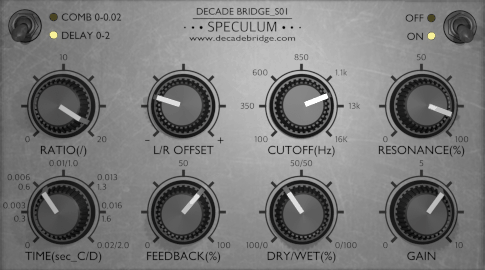 A black and white image of a Speculumfree mixer with different knobs on it.