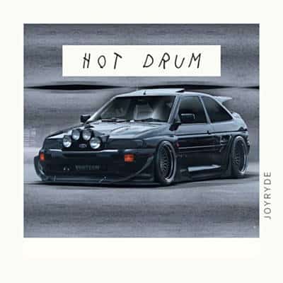 A black car with the words "Hot Drum" on it, art print.