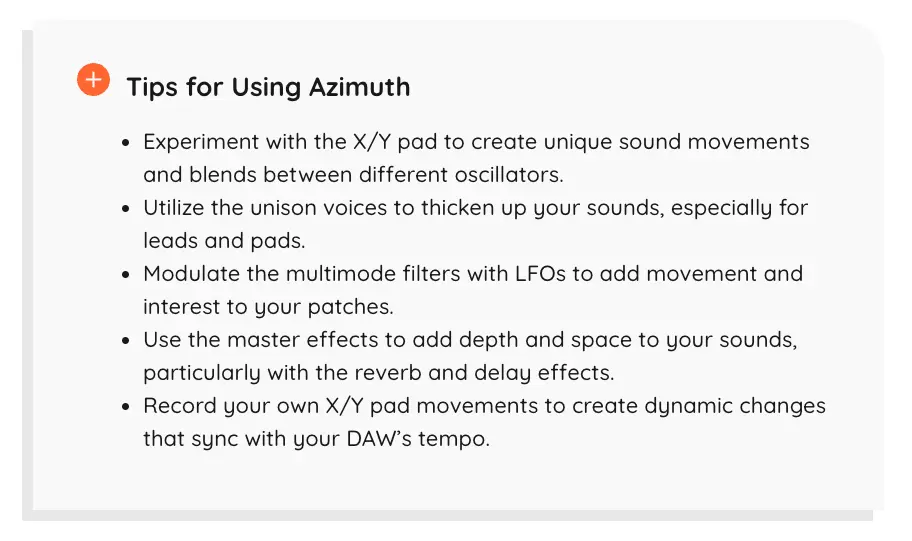 tips for using azimuth