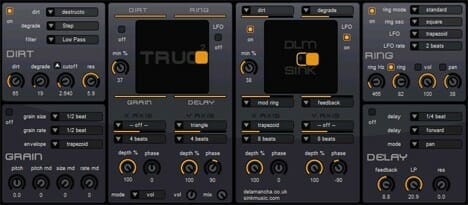 The Truc2 interface of a digital synthesizer.