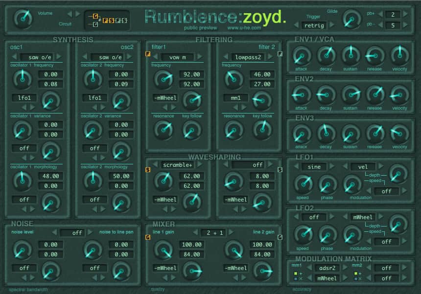 Zoyd synthesizer.