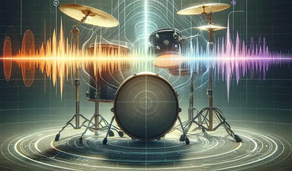 a kick drum set with sound waves