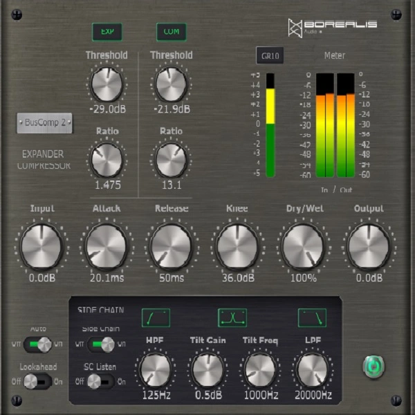 BusComp 2 – Compressor Expander By Borealis-audio GUI