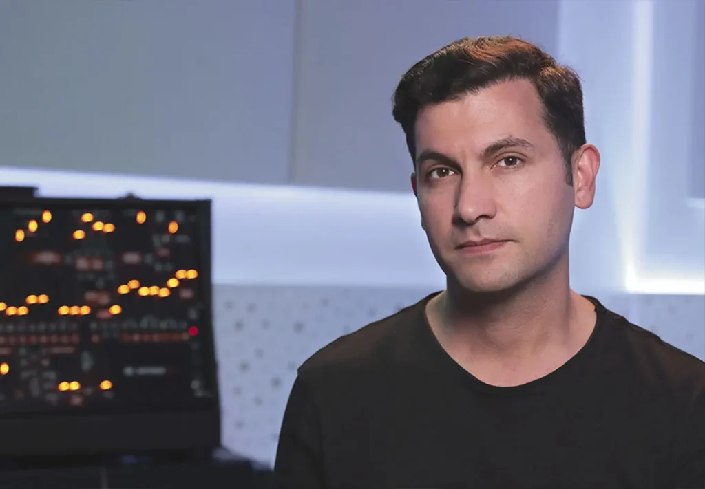 a man in a black shirt
