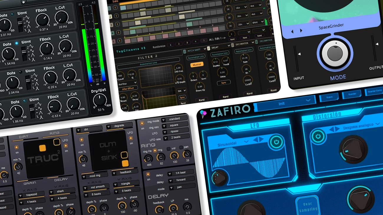 Image displaying multiple artworks featuring free multi effects vst plugins.