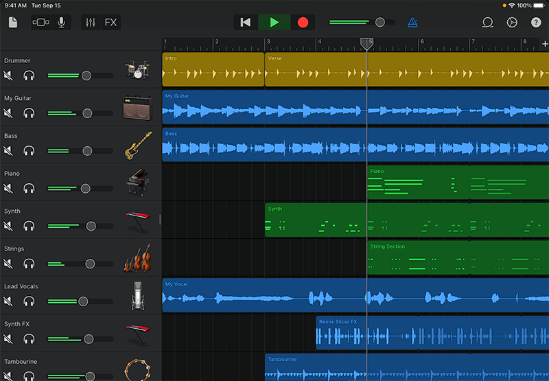 Garage Band user interface screenshot