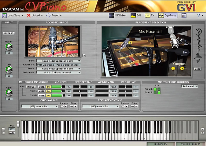 CVPiano by Tascam GUI - 10 Best Free Keys VST Plugins